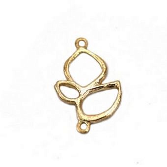 Teardrop Leaves Cluster Connector Brushed 14kt Gold Vermeille Amoracast - Connectors Pendants Charms