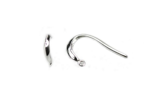 Small Curved Hook with Loop Earrings Sterling Silver .925 - Image 4