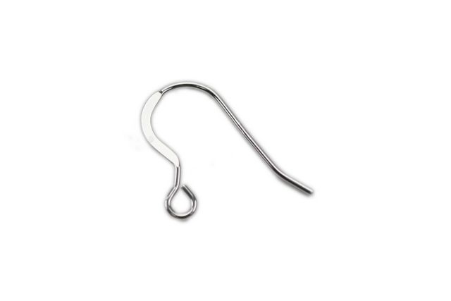 Half Flat Hook with Loop Earrings Sterling Silver .925 - Image 2
