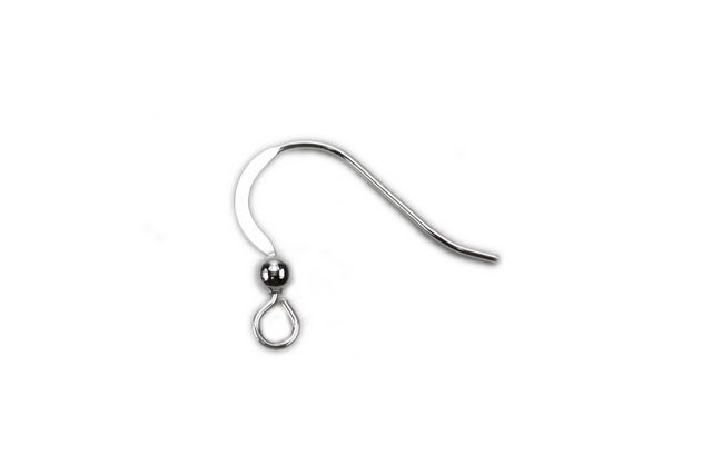 Half Flat Hook with Ball and Loop Earrings Sterling Silver .925 - Image 4