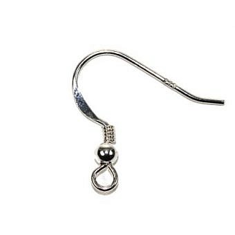 Alternative view of Hook Half Flat with Coil, Ball and Loop Earrings Sterling Silver .925