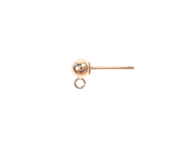 5mm Ball with Open Loop Studs Earrings 14kt Gold Filled - Image 4