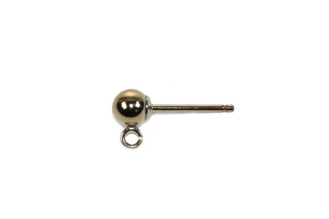 4mm Ball with Open Loop Studs Earrings 14kt Gold Filled - Image 4