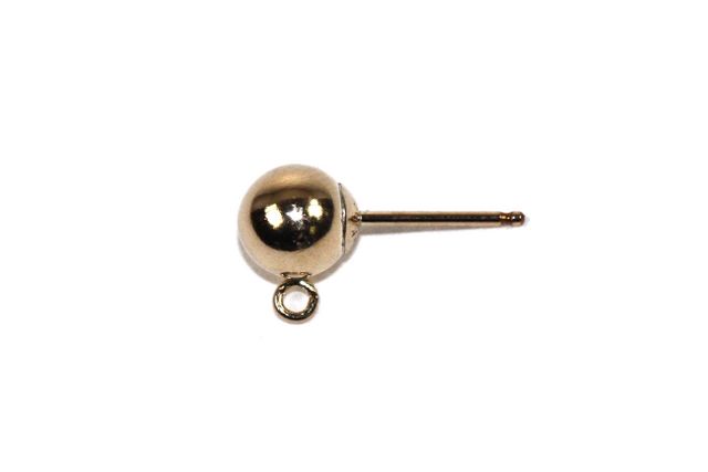6mm Ball with Open Loop Studs Earrings 14kt Gold Filled - Image 5