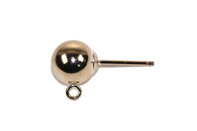 7mm Ball with Open Loop Studs Earrings 14kt Gold Filled - Image 3