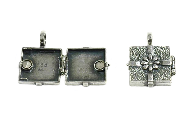 Wish Gift Keepsake Box Magnetic Locket Sterling Silver .925 - Pendant - Image 2
