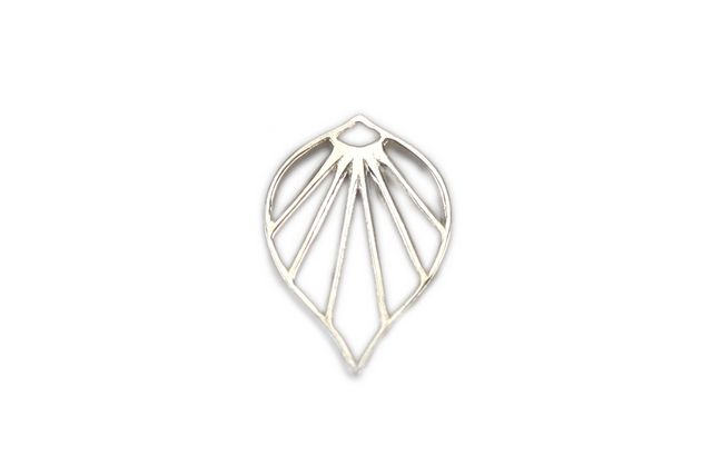 Small Deco Palm Leaf Sterling Silver .925 Amoracast - Pendants Charms