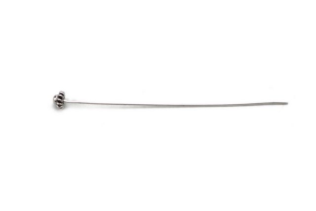 23ga 55mm Daisy Flower Pins Oxidized Sterling Silver .925 - Image 3
