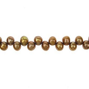 Alternative view of 6x7.5mm Dyed Brown Rice Freshwater Pearls Beads