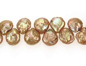Alternative view of 10x12mm Dyed Coffee Coin with Tail Freshwater Pearls Beads
