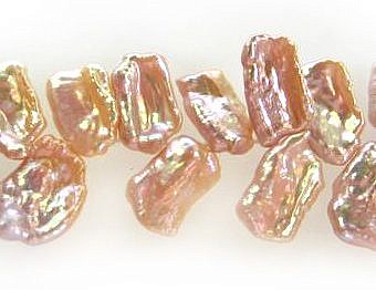 Alternative view of 8x10mm Brown Rose Biwa Freshwater Pearls Beads