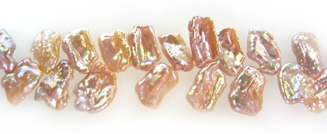 8x10mm Brown Rose Biwa Freshwater Pearls Beads - Image 2