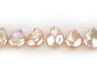 Alternative view of 10x15mm Brown Rose Coin with Tail Freshwater Pearls Beads