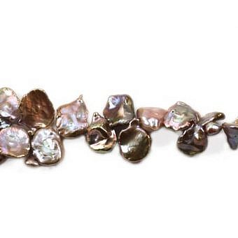 Alternative view of 13x18mm Brown Rose Cornflake Freshwater Pearls Beads