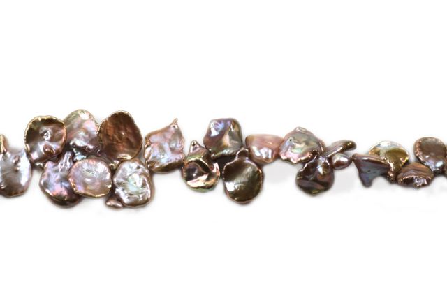 13x18mm Brown Rose Cornflake Freshwater Pearls Beads - Image 2