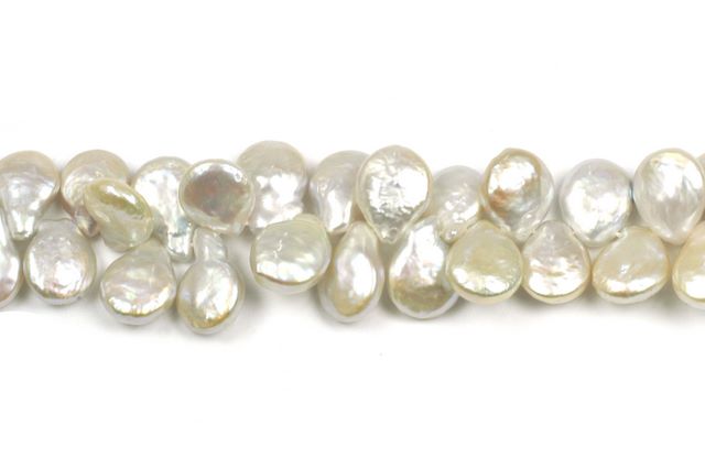 10x14mm Light Pink Coin with Tail Freshwater Pearls Beads - Image 2
