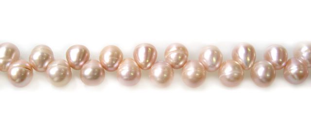 8x10mm Pink Tulle Rice Freshwater Pearls Beads - Image 2