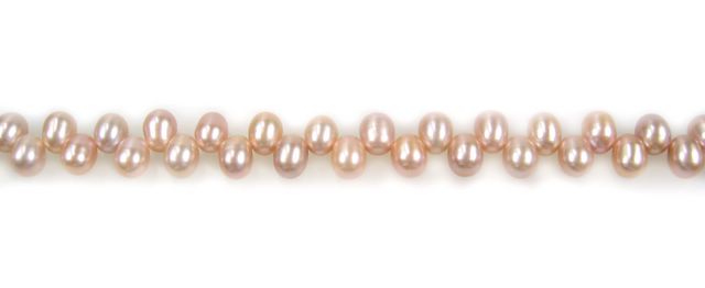 5x6mm Pink Tulle Rice Freshwater Pearls Beads - Image 2