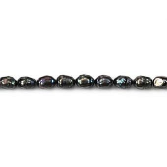 Alternative view of 5x7mm Dyed Greyish Purple Faceted Rice Freshwater Pearls Beads
