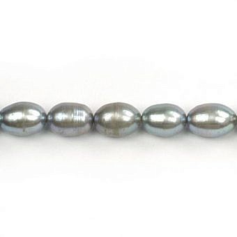 Alternative view of 5.5x8mm Dyed Greyish Purple Rice Freshwater Pearls Beads
