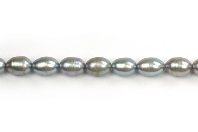 5.5x8mm Dyed Greyish Purple Rice Freshwater Pearls Beads - Image 2