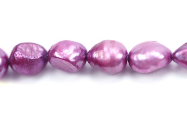 8.5x10.5mm Dyed Violet Nugget Freshwater Pearls Beads - Image 2